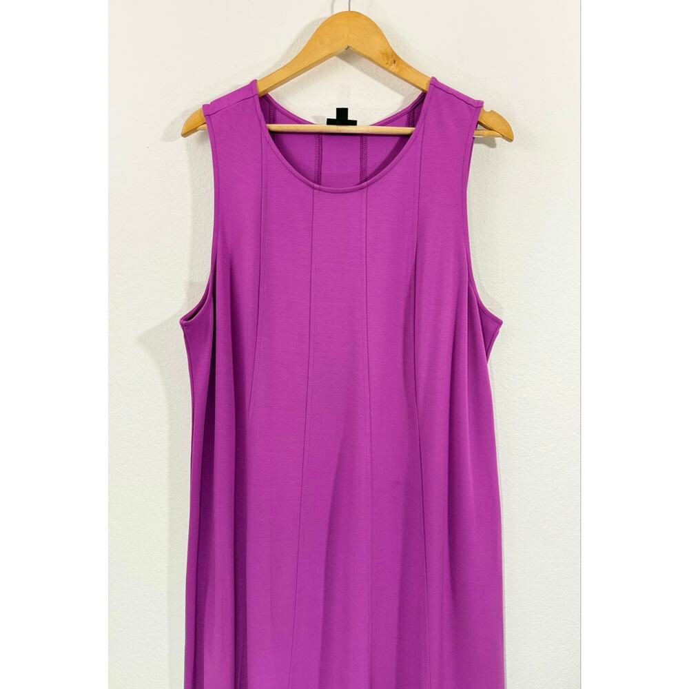 J Jill Wearever Maxi Dress XL Purple Double Face Jersey Sleeveless Stretch Knit - Picture 4 of 10